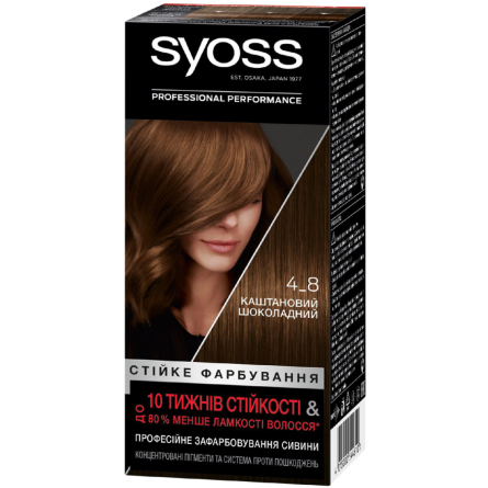 Стойкая крем-краска для волос Syoss 4-8 каштановый-шоколадный