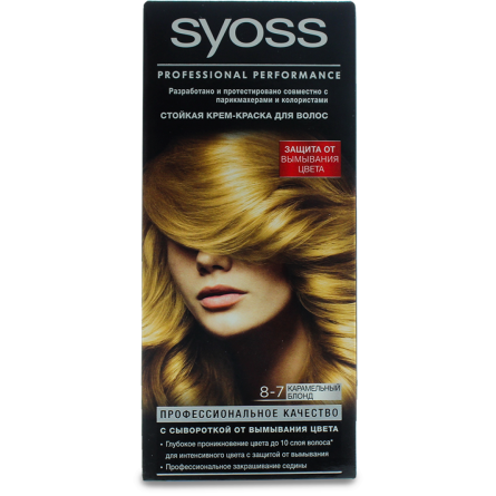 Стойкая крем-краска для волос Syoss 8-7 карамельный блонд