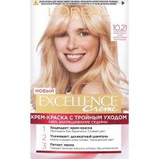 Крем-фарба для волосся L'Oreal Paris Excellence Creme 10.21 Світло-світло русявий перламутровий mini slide 1