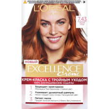 Крем-фарба для волосся L'Oreal Paris Excellence Creme 7.43 Русявий мідно-золотий mini slide 1