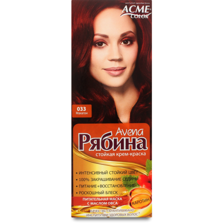 Крем-фарба для волосся Acme Color Avena Рябіна Махагон №033 50 мл slide 1