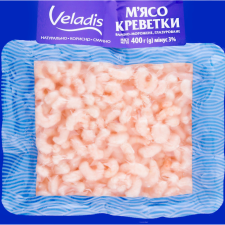 М'ясо креветки Veladis глазуроване варено-морожене 400 г mini slide 1