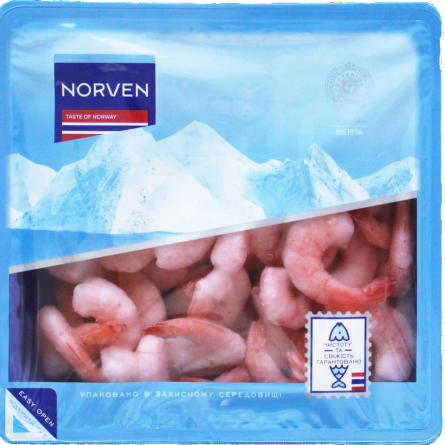Креветки Norven очищені варено-морожені 500 г