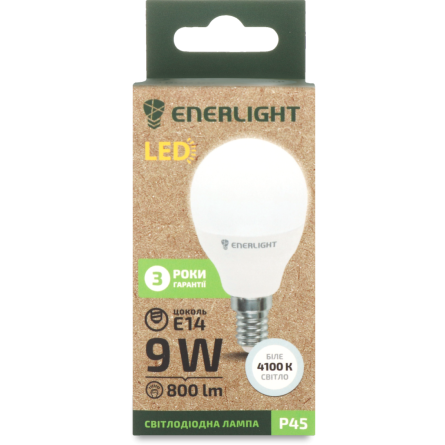 Лампа светодиодная Enerlight P45 9Вт 4100K E14 slide 1