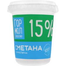 Сметана Гормолзавод 15% 400 г mini slide 1