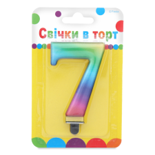 Свічка Party Favors цифра 7 кольорова mini slide 1