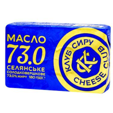 Масло Клуб сыра Селянське сладкосливочное 73% 180 г mini slide 1