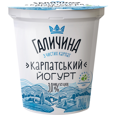 Йогурт Галичина Карпатский без сахара 3.0% 280 г