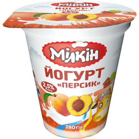Йогурт Мілкін Персик десертний 2.5% 280 г