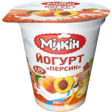 Йогурт Мілкін Персик десертный 2.5% 280 г mini slide 1