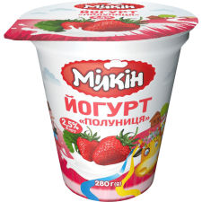 Йогурт Мілкін Полуниця десертний 2.5% 280 г mini slide 1