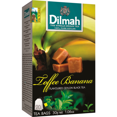 Чай Dilmah Toffee Banana чёрный со вкусом ириски и банана 20 пакетов по 1.5 г