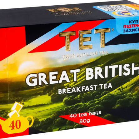 Чай ТЕТ Great British Breakfast Tea черный байховый мелкий 40*2 г