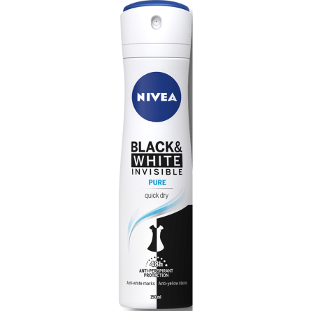 Дезодорант Nivea Pure Невидимая Защита для черного и белого спрей для женщин 150 мл