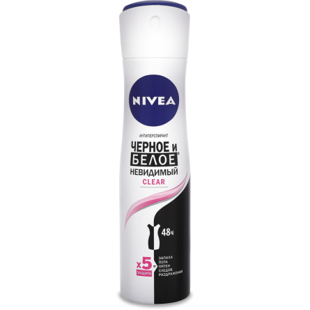 Дезодорант Nivea Clear Невидимая Защита для черного и белого спрей для женщин 150 мл