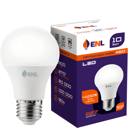 Світлодіодна лампа ENL A60 10 Вт 4100K E27 slide 1
