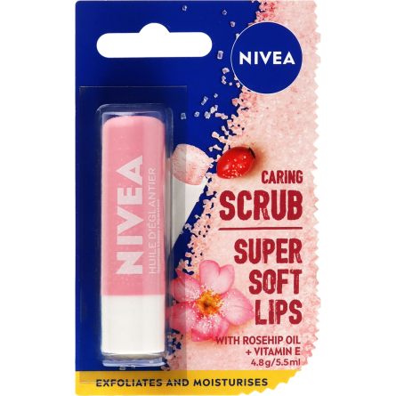Скраб-бальзам для губ Nivea Super Soft Lips с маслом шиповника 4.8г