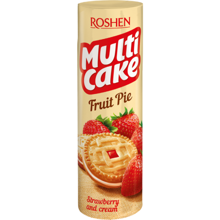 Печенье Roshen Multicake Fruit Pie клубника-крем сахарное 180 г slide 1