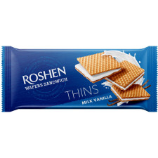 Вафлі Roshen Thins Sandwich Milk-vanilla 55г mini slide 1