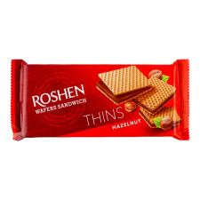 Вафлі Roshen Wafers Sandwich Thins горіх 55 г mini slide 1