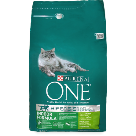 Сухой корм для кошек Purina One Indoor Formula Cat Turkey 1.5 кг