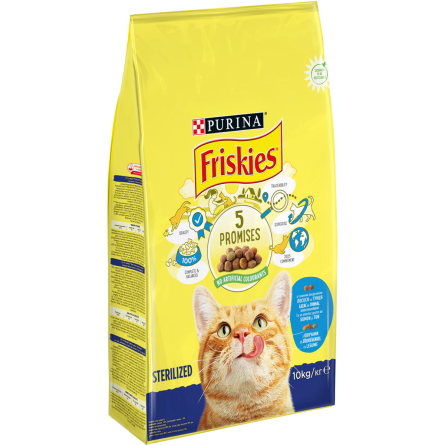 Корм для кошек Friskies Sterelised сухой с лососем 10 кг