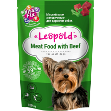 Корм для собак Леопольд паштет с говядиной 100 г mini slide 1