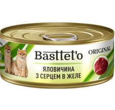 Корм для котів Bastteto яловичина з серцем в желе 85 г mini slide 1