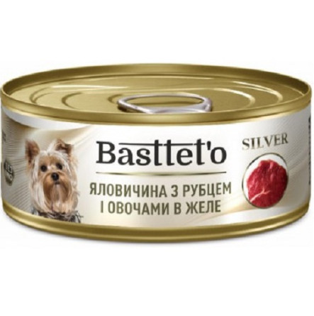 Корм для собак Bastteto паштет говядина с рубцом и овощами в желе 85 г
