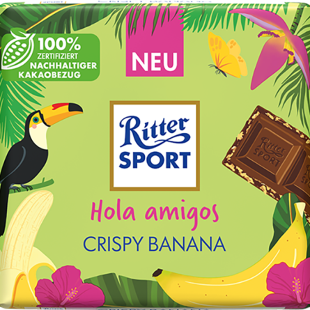 Шоколад Ritter Sport Кріспи-банан молочний 100 г