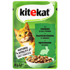 Корм Kitekat Кролик в соусі для котів 85г mini slide 1