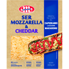Сир Mlekovita Mozzarella&Cheddar тертий 200 г mini slide 1