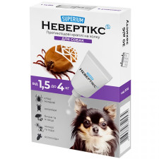 Протикліщові краплі на загривку Superium Невертикс для собак від 1.5 до 4кг mini slide 1