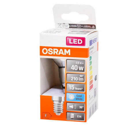 Лампа світлодіодна LED Osram SR5040 2,6W/840 230V GL E14 6X1 slide 1