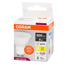 Лампа світлодіодна LED Osram LVPAR1675 8W/830 230V GU 10 10X1 UA mini slide 1