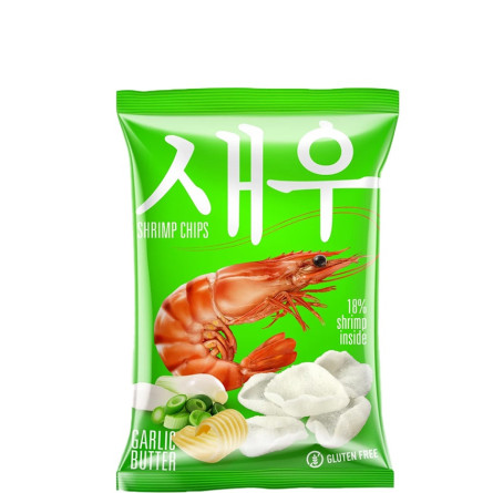 Креветочные чипсы со сливочно-чесночным вкусом, Shrips, 50г