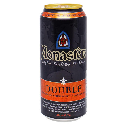 Пиво темне Monastere Abbey Double 6,4% 0,5л з/б