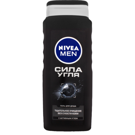 Гель для душа NIVEA Men Сила вугілля чоловічий очищення без сухості шкіри 500 мл