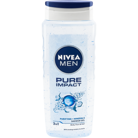 Гель для душа NIVEA Men Заряд чистоти з очисними мікрочастинками 500 мл