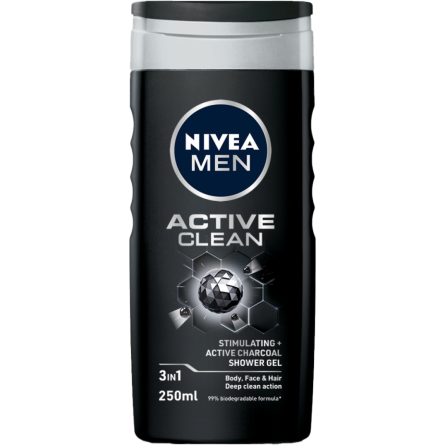 Гель для душа NIVEA Men Сила угля мужской очищение без сухости кожи 250 мл