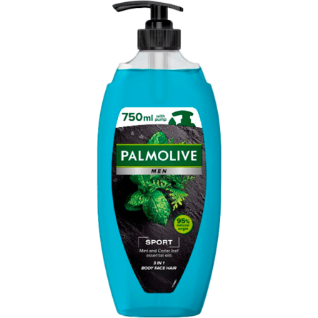 Гель для душа Palmolive Men Спорт Відновлюючий чоловічий 3 в 1 для тіла, обличчя та волосся 750 мл