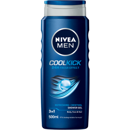 Гель для душа NIVEA Men Екстремальна свіжість з ментолом 3в1 500 мл