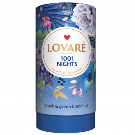 Чай Lovare 1001 Ночь чорный и зеленый листовой с ягодами и фруктами 80г slide 1