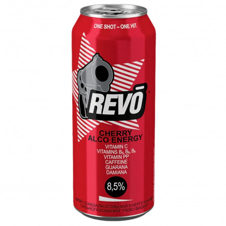 Напиток слабоалкогольный энергетический Revo Cherry Alco Energy ж/б 8,5% 0,5л slide 1