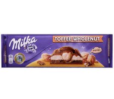 Шоколад Milka молочный с цельными лесными орехами, молочной и карамельной начинками 300 г mini slide 1