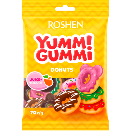 Цукерки Roshen Yummi Gummi Donuts 70 г slide 1