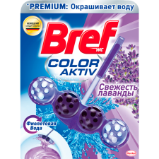 Блок для очищення унітазу Лаванда Color Aktiv Bref 50г mini slide 1