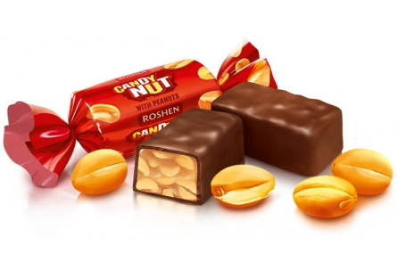 Цукерки Roshen Candy Nut м`яка карамель з арахісом
