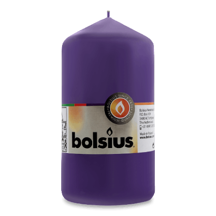 Свічка Bolsius циліндрична ультрафіолетова 130/68 мм