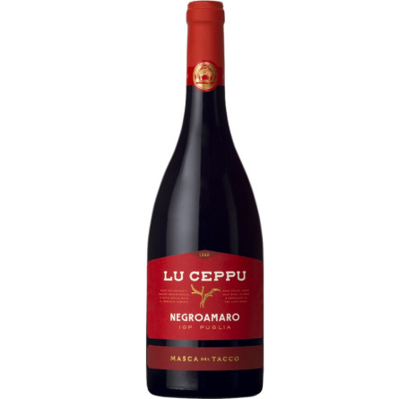 Вино "Лу Чепу" Негроамаро / "Lu Ceppu" Negroamaro, Poggio le Volpi, червоне напівсухе 0.75л